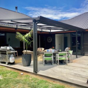 Monopitch Ironsand system with Sundream charcoal canopy