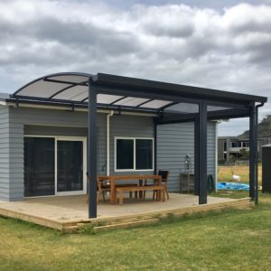 New Denim Blue system with charcoal sundream canopy and mesh Cafe screens