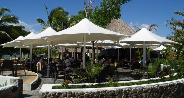 SkySpan umbrella at Sofitel resort, Fiji