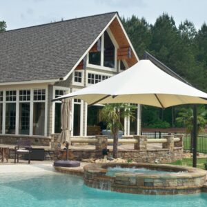 cantilever umbrella over spa pool