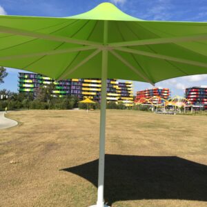 green commercial outdoor umbrella
