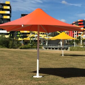 orange outdoor commercial umbrella